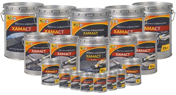 Серия материалов ХАМАСТ ЭКОБИТ ДСТУ Б В.2.7-108-2001 ( ГОСТ 30693-2000 ) - праймера, мастики, герметики ( торговые сети )